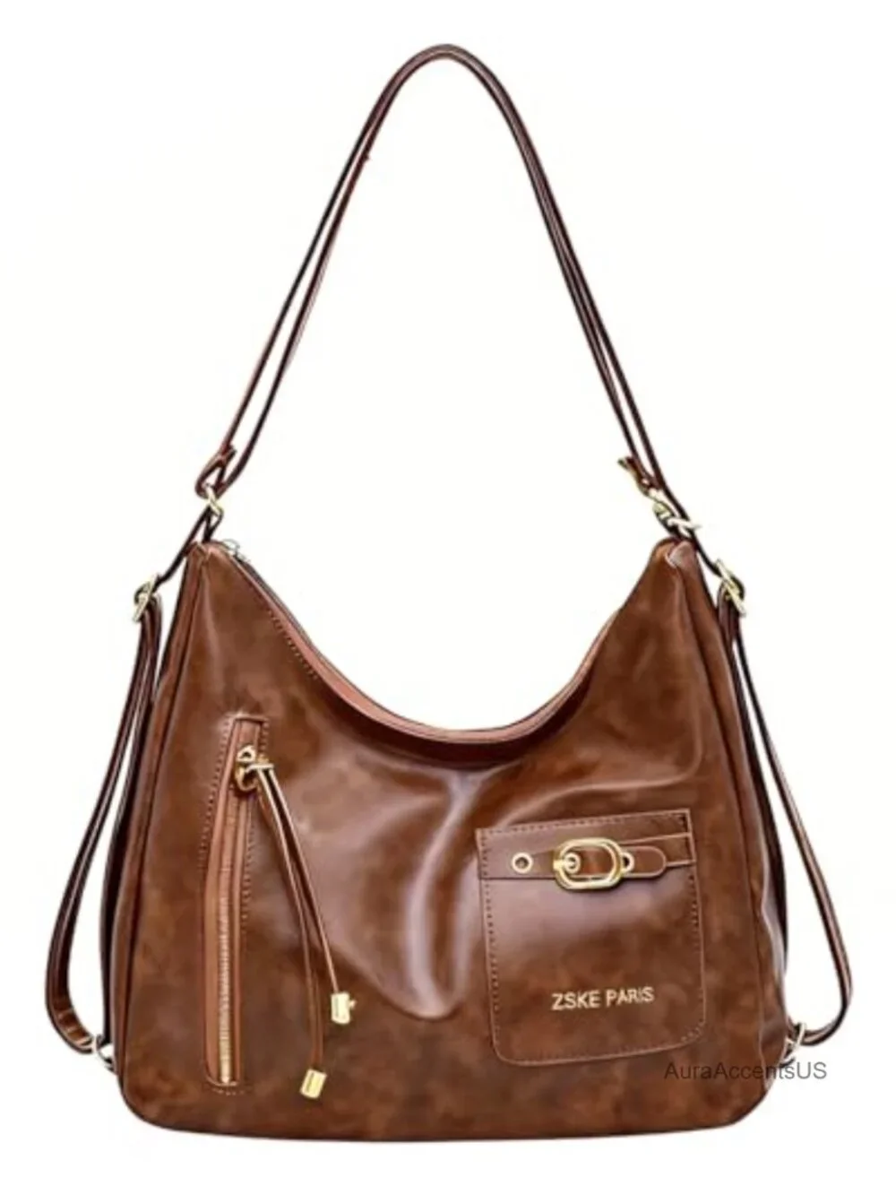 Y2K Hobo Shoulder Bag for Women Faux Leather Punk Clutch Purse Trendy Top Handle